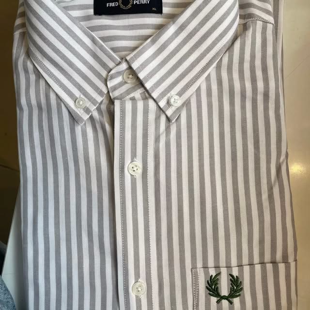 Striped button-down shirt